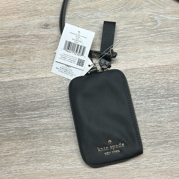 4407 NWT Kate Spade black nylon card ID lanyard - Picture 1 of 2